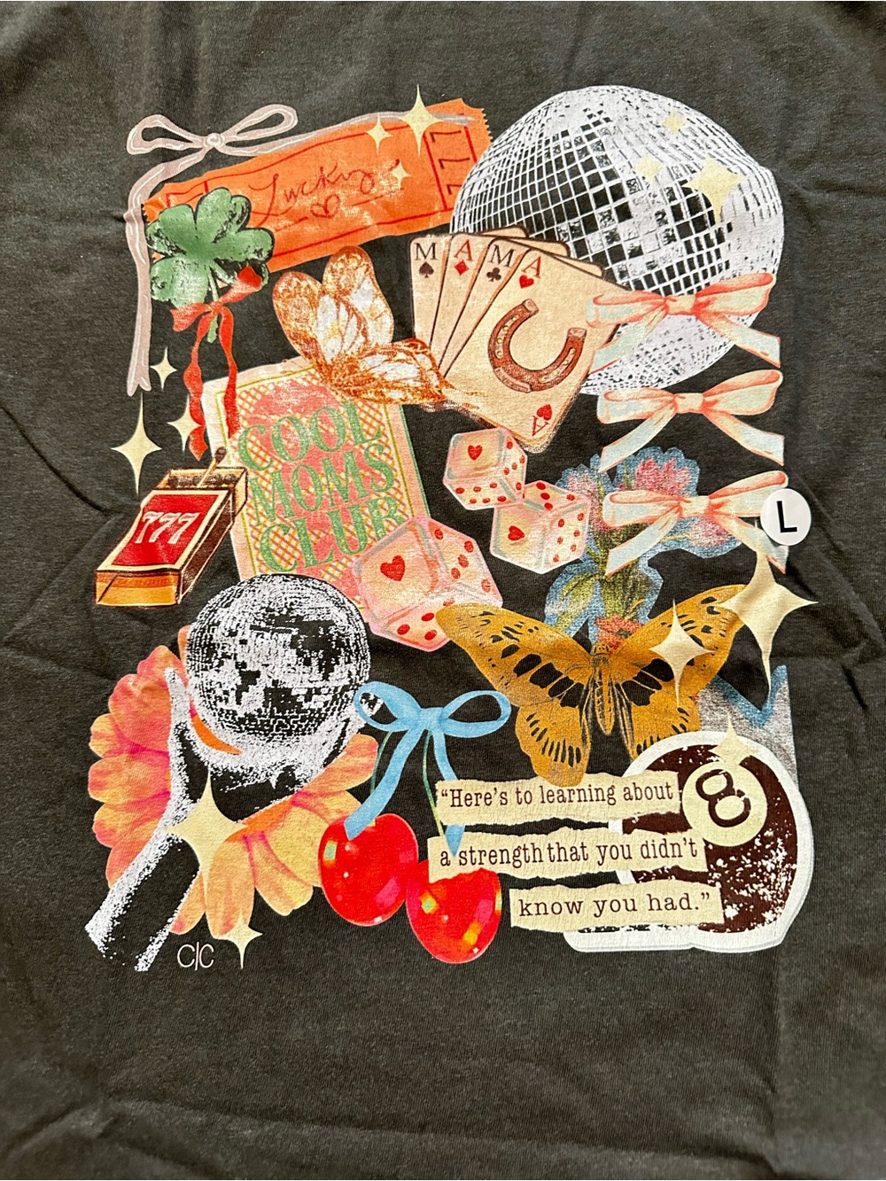 Comfort Colors Black Graphic Short Sleeve Tee with Multicolor Retro Collage